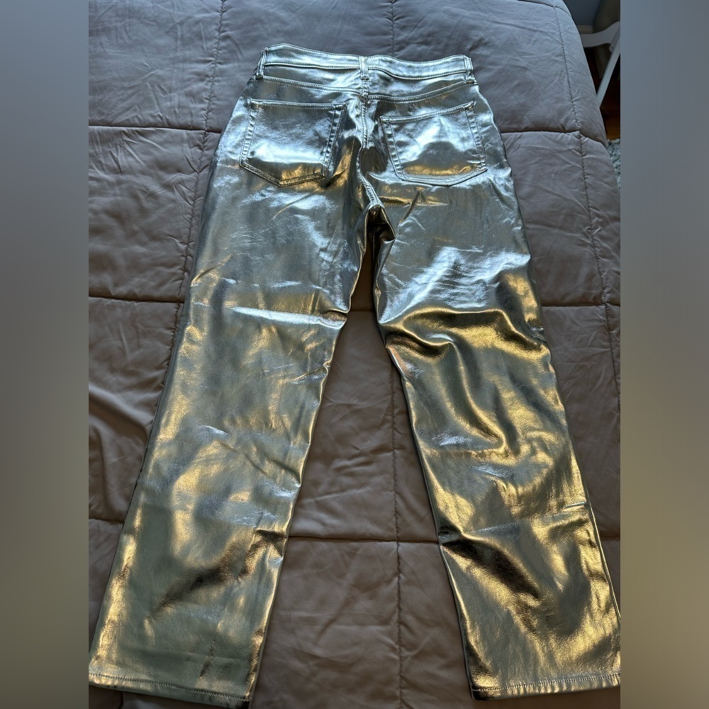 Gap Vegan Leather High Rise Straight Pants 10 Petite - Picture 4 of 4